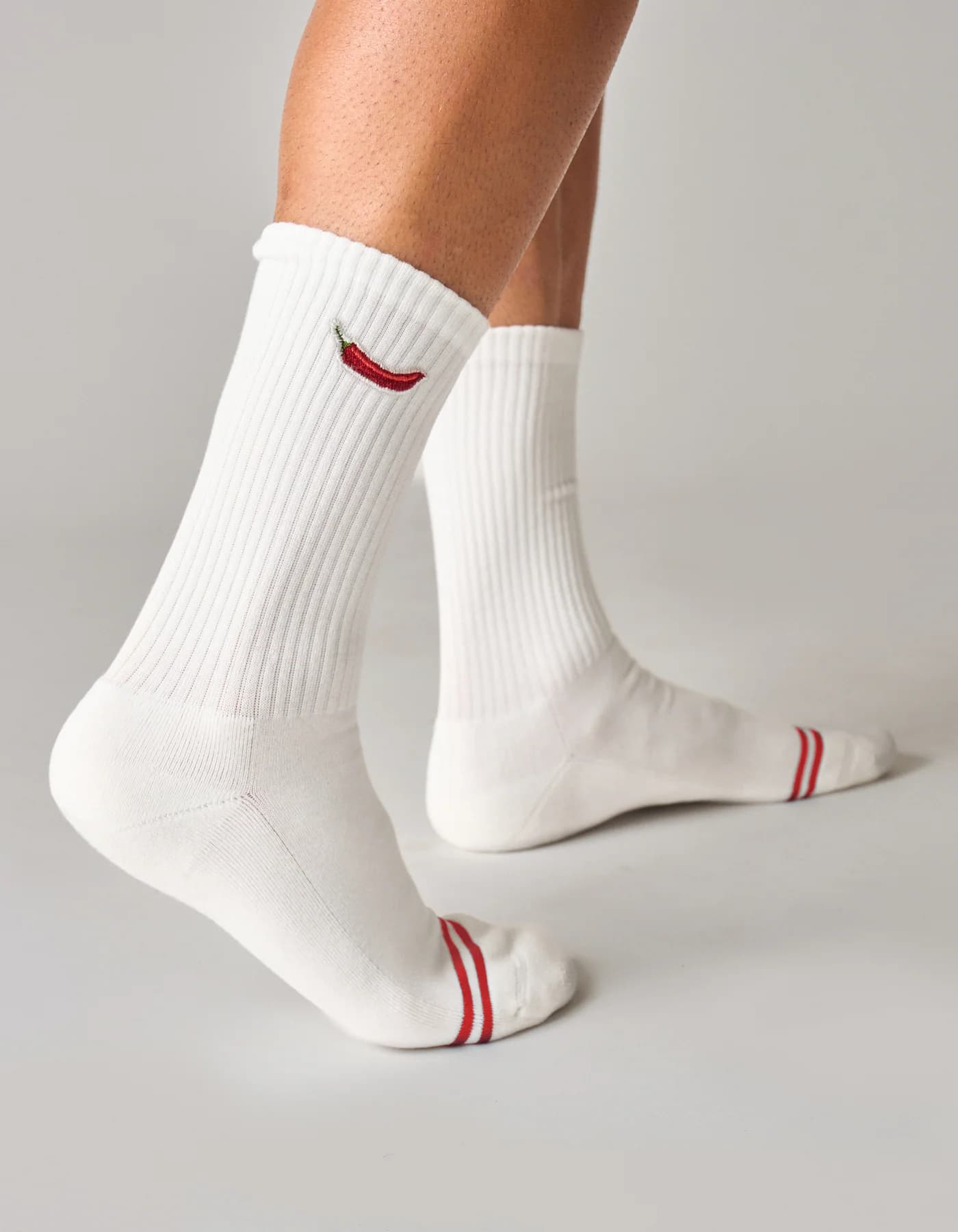 Calcetines Chili Bordados Blanco Roto/Rojo - SAIN-242562_01_V2