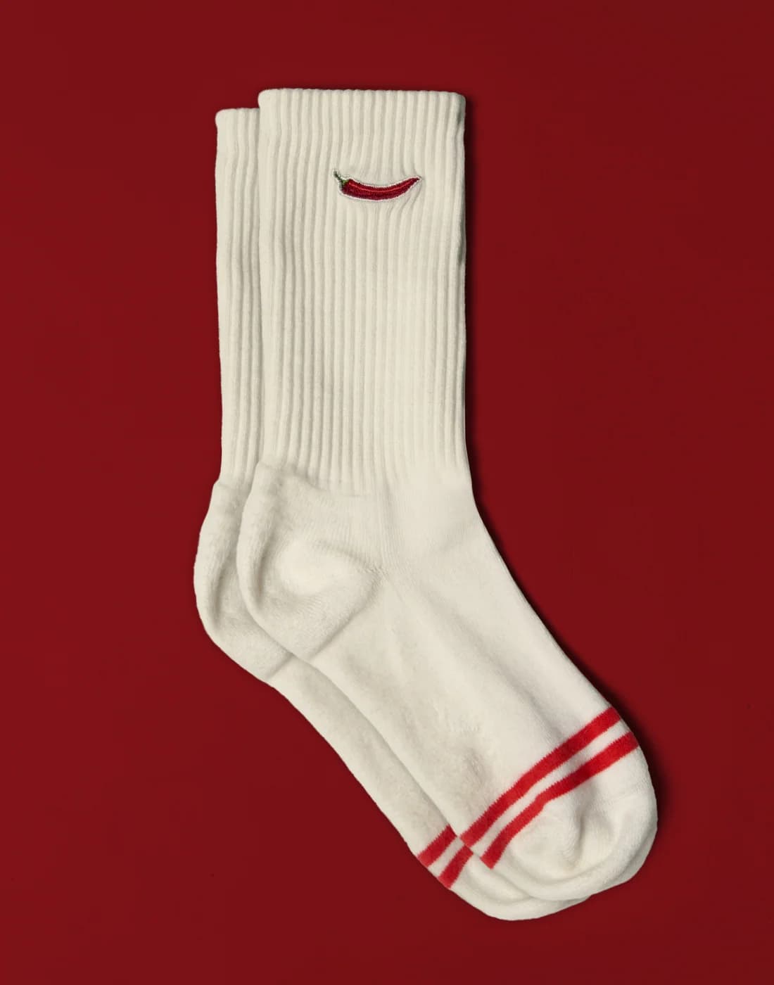 Calcetines Chili Bordados Blanco Roto/Rojo - SAIN-242562_02