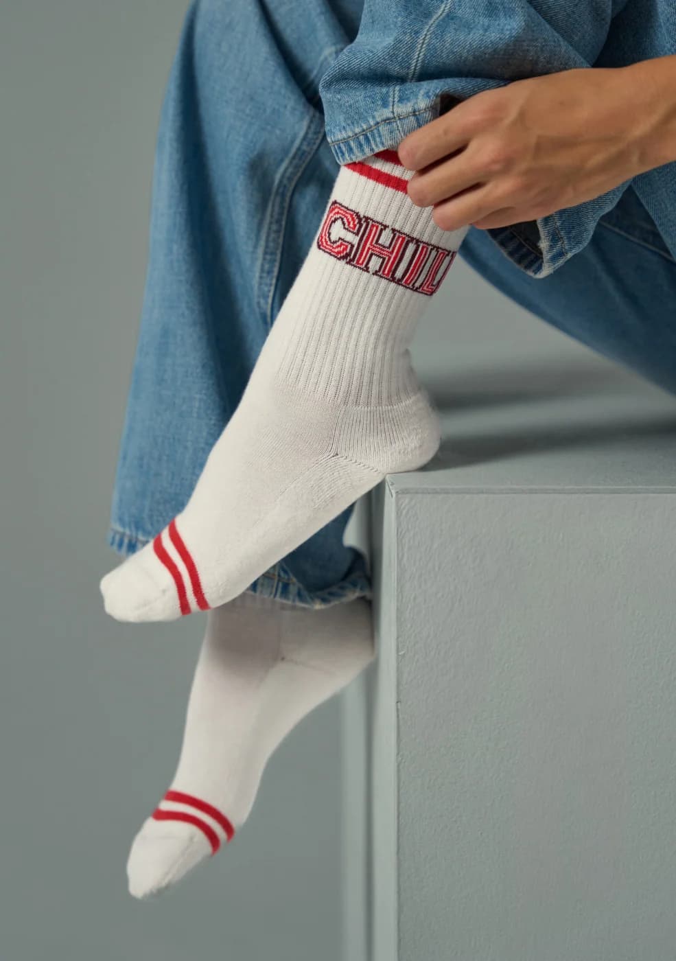 Calcetines Chili Rayas Blanco Roto/Rojo - SAIN-242662_03_b6c57dca-8a7b-4a10-aadd-adbee4899009
