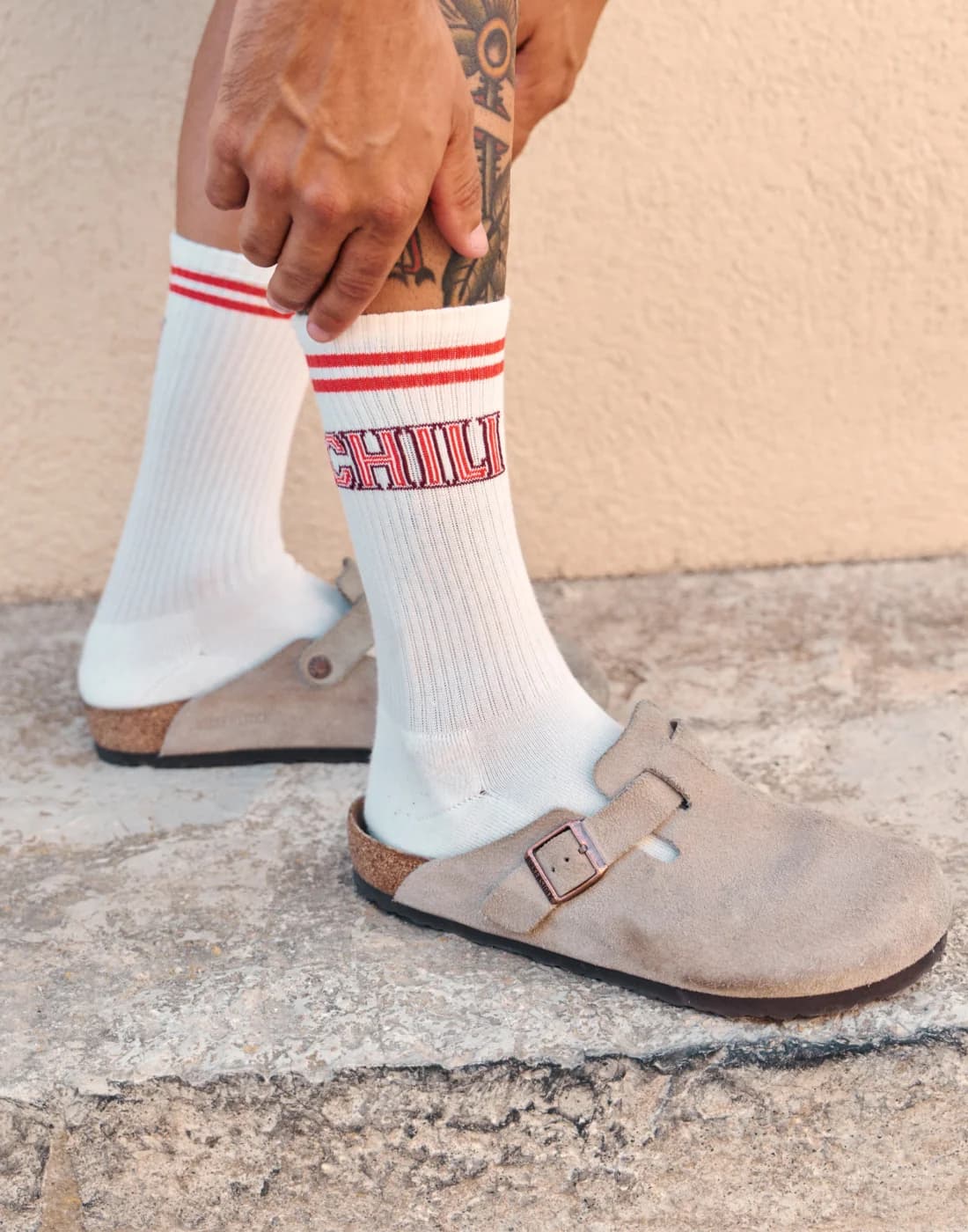 Calcetines Chili Rayas Blanco Roto/Rojo - SAIN-242662_05